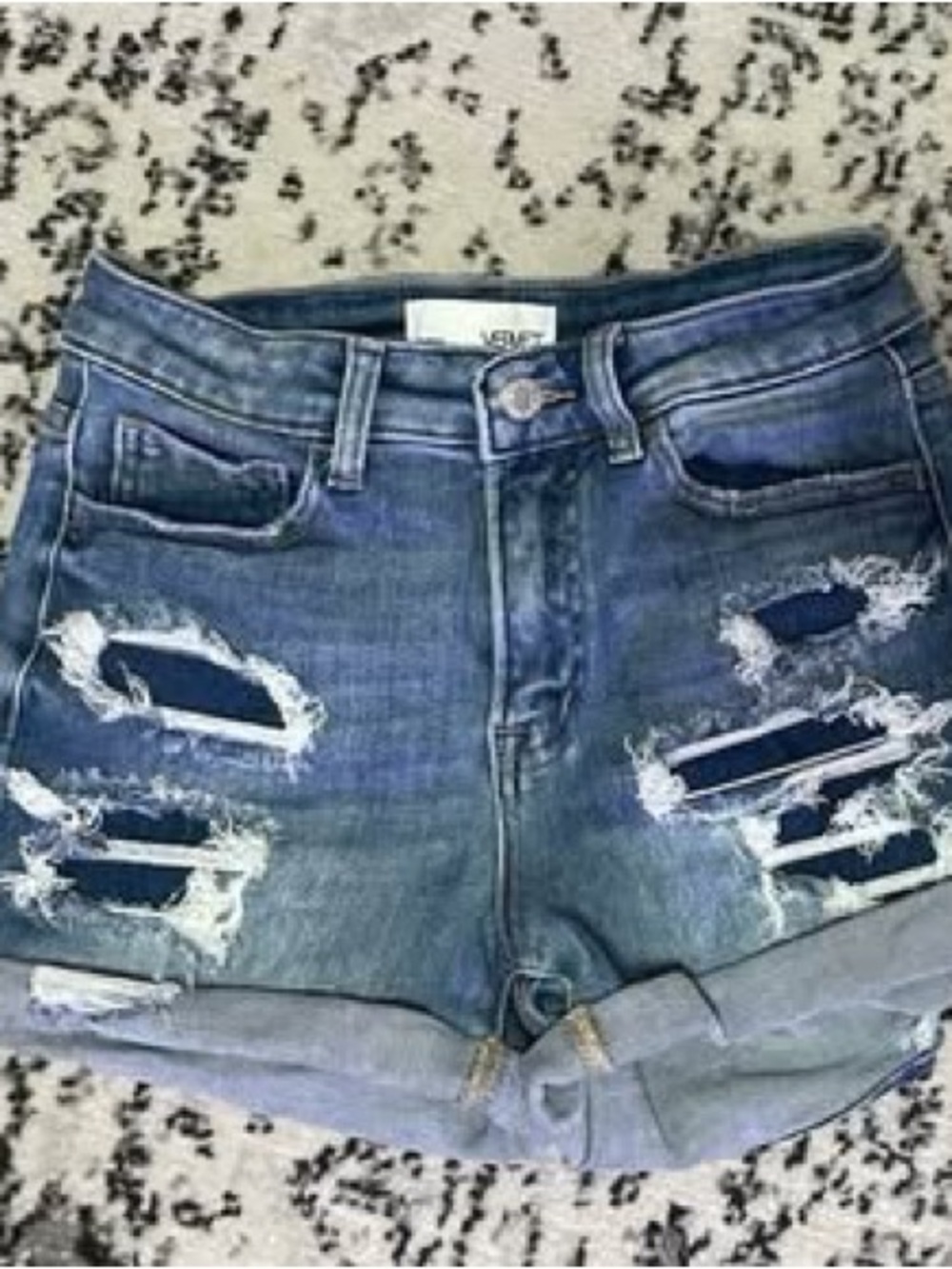 Distressed Blue Denim Women’s Shorts